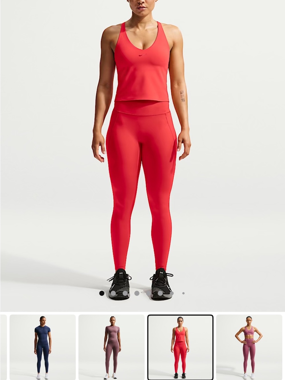 Nike Red High-Rise Leggings no front seam